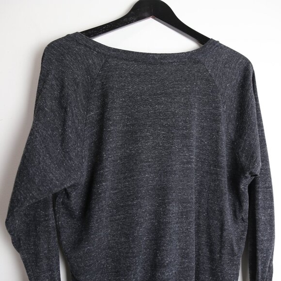 Aritzia TNA Slouchy V-Neck Marled Knit Grey Long Sleeve Top Size Small - Picture 7 of 7